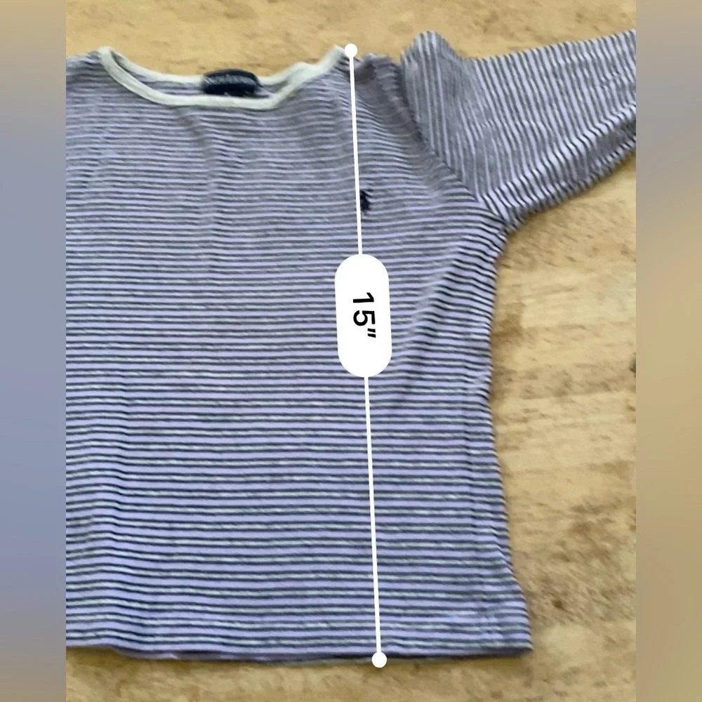 Ralph Lauren Girls’ Sz 6‎ Purple/Black Striped Long Sleeve Cotton Shirt